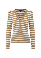 Veronica Beard Dekalb Striped Cotton-Blend T-Shirt