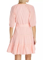 Veronica Beard Dewey Tiered Cotton Tie-Waist Minidress