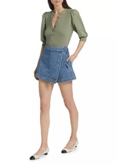 Veronica Beard Diaz Wrap Denim Skort