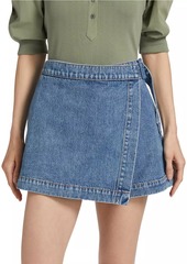 Veronica Beard Diaz Wrap Denim Skort