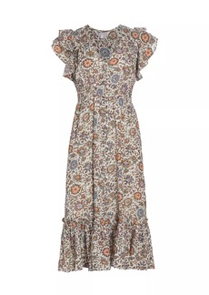 Veronica Beard Dolci Floral Midi-Dress