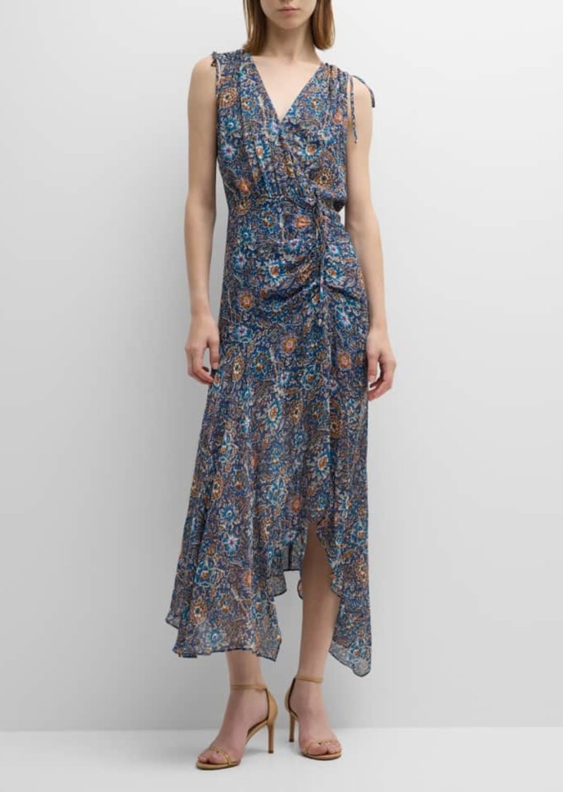 Veronica Beard Dovima Floral Sleeveless A-Line Maxi Dress