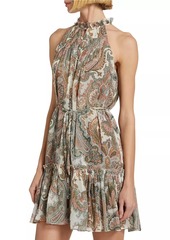 Veronica Beard Dria Paisley Print Silk Minidress