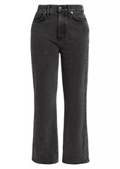 Veronica Beard Dylan Crystal-Embellished High-Rise Straight-Leg Jeans