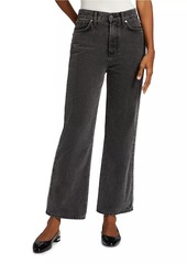 Veronica Beard Dylan Crystal-Embellished High-Rise Straight-Leg Jeans