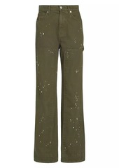 Veronica Beard Dylan High-Rise Splattered Paint Straight Jeans