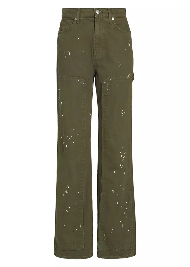 Veronica Beard Dylan High-Rise Splattered Paint Straight Jeans