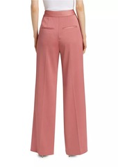 Veronica Beard Edia Satin Straight-Leg Pants