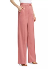 Veronica Beard Edia Satin Straight-Leg Pants