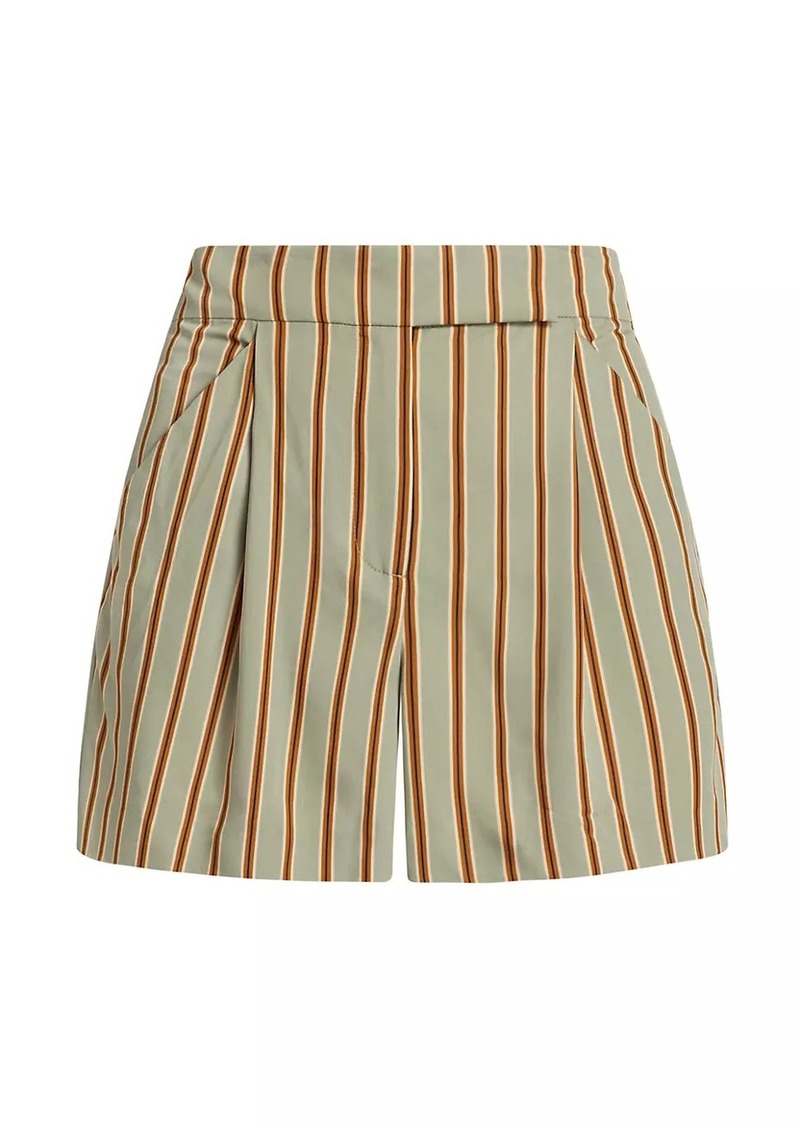 Veronica Beard Elbe Striped Pleated Shorts