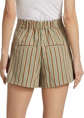 Veronica Beard Elbe Striped Pleated Shorts