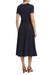 Veronica Beard Facia T-Shirt Belted Midi-Dress