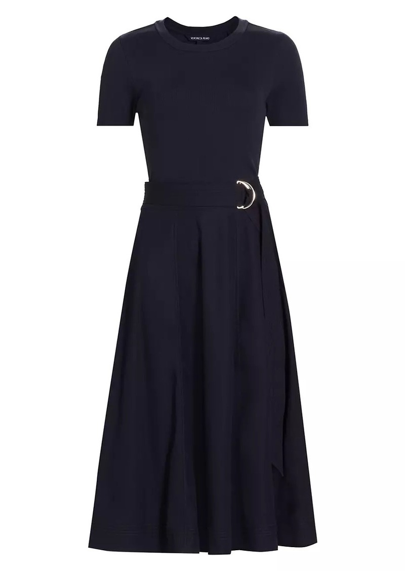 Veronica Beard Facia T-Shirt Belted Midi-Dress