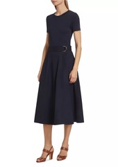 Veronica Beard Facia T-Shirt Belted Midi-Dress