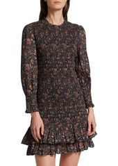 Veronica Beard Farha Floral Smocked Mini Dress