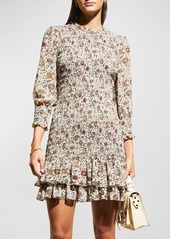 Veronica Beard Farha Floral Smocked Mini Dress