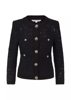 Veronica Beard Ferazia Lace Cotton-Blend Single-Breasted Jacket