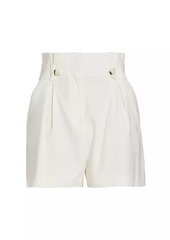 Veronica Beard Franzi Linen-Blend Button Tab Shorts