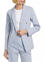 Veronica Beard Gaya Metallic Pinstriped Cotton Blazer