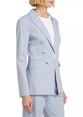 Veronica Beard Gaya Metallic Pinstriped Cotton Blazer