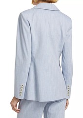 Veronica Beard Gaya Metallic Pinstriped Cotton Blazer