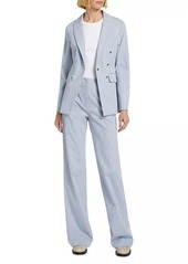 Veronica Beard Gaya Metallic Pinstriped Cotton Blazer