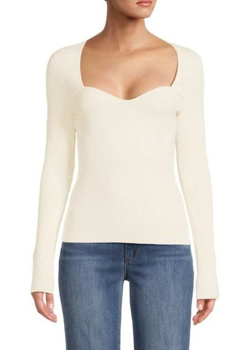 Veronica Beard Gladys Solid Rib Knit Sweater