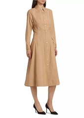 Veronica Beard Goldie Stretch-Cotton Poplin Shirtdress