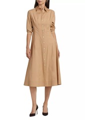 Veronica Beard Goldie Stretch-Cotton Poplin Shirtdress