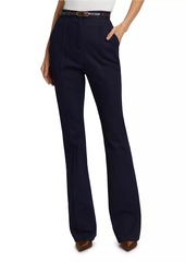 Veronica Beard Gracie Stretch-Denim Belted Pants