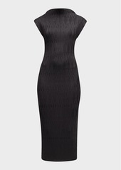 Veronica Beard Gramercy Pleated Satin Midi Dress