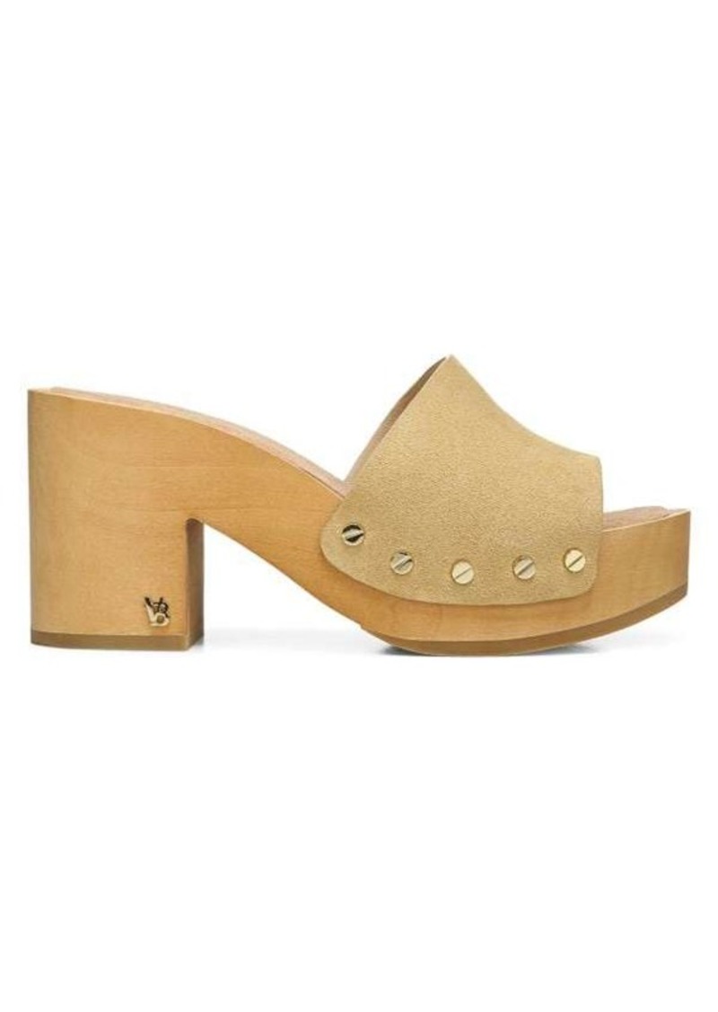 Veronica Beard Hannalee Block Heel Suede Clogs