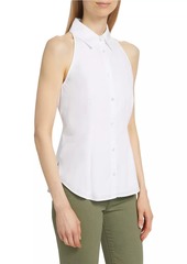 Veronica Beard Harper Cotton-Blend Sleeveless Shirt