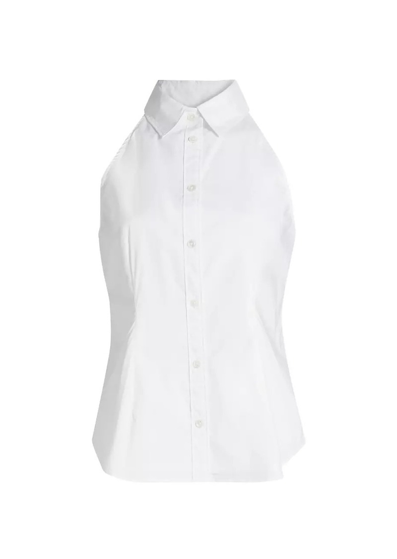 Veronica Beard Harper Cotton-Blend Sleeveless Shirt