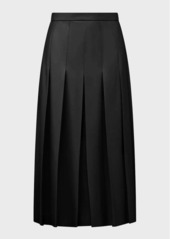 Veronica Beard Herson Vegan Leather Pleated Midi Skirt