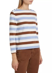 Veronica Beard Hovey Striped Boatneck Top