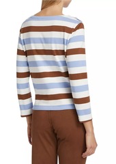 Veronica Beard Hovey Striped Boatneck Top