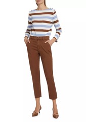 Veronica Beard Hovey Striped Boatneck Top