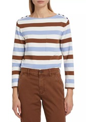 Veronica Beard Hovey Striped Boatneck Top