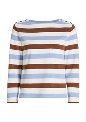 Veronica Beard Hovey Striped Boatneck Top