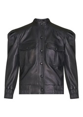 Veronica Beard Irasema Ruched Leather Jacket