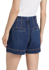 Veronica Beard Jaffe Denim Buckle Shorts