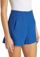 Veronica Beard Jazmin Cotton-Blend Tweed High-Waist Shorts