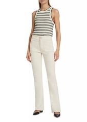 Veronica Beard Jerrel Stripe Linen & Cotton-Knit Tank Top