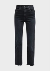 Veronica Beard Joey Straight-Leg Frayed Jeans 