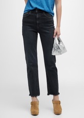 Veronica Beard Joey Straight-Leg Frayed Jeans 