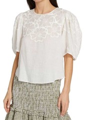 Veronica Beard Kamryn Floral Embroidered Top