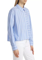 Veronica Beard Kinley Striped Cotton-Blend Shirt