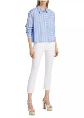 Veronica Beard Kinley Striped Cotton-Blend Shirt