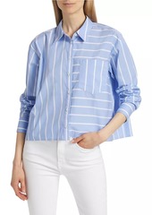 Veronica Beard Kinley Striped Cotton-Blend Shirt